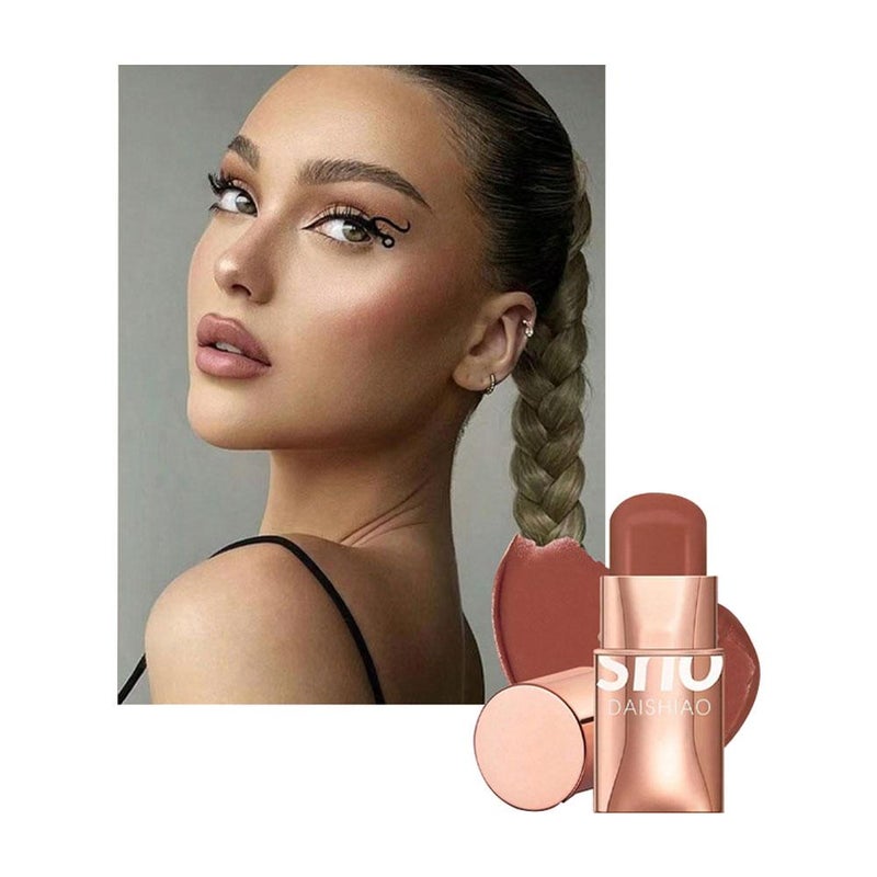 Shimmery eyeshadow blush stick, matte blush, lip and cheek dual-use blush cream, lipstick, lip gloss